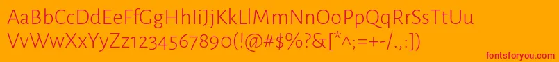 AlegreyasansLight Font – Red Fonts on Orange Background