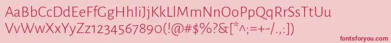 AlegreyasansLight Font – Red Fonts on Pink Background