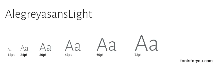 AlegreyasansLight Font Sizes