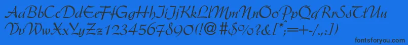 ArkansasdbNormal Font – Black Fonts on Blue Background
