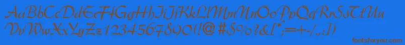 ArkansasdbNormal Font – Brown Fonts on Blue Background