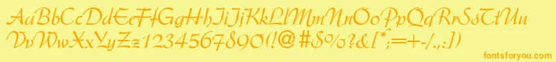 ArkansasdbNormal Font – Orange Fonts on Yellow Background
