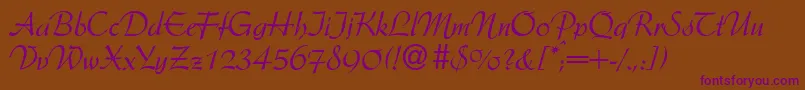 ArkansasdbNormal Font – Purple Fonts on Brown Background