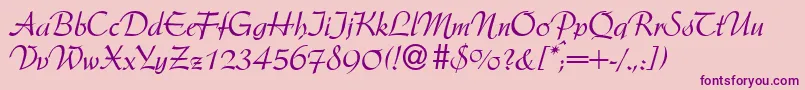 ArkansasdbNormal Font – Purple Fonts on Pink Background