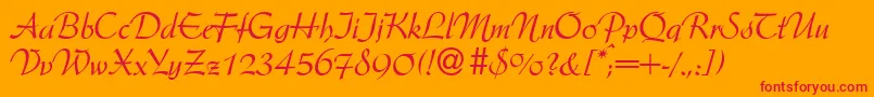 ArkansasdbNormal Font – Red Fonts on Orange Background