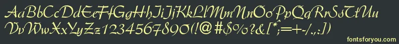 ArkansasdbNormal Font – Yellow Fonts on Black Background