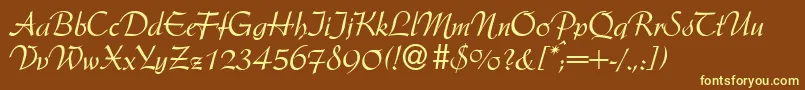 ArkansasdbNormal Font – Yellow Fonts on Brown Background