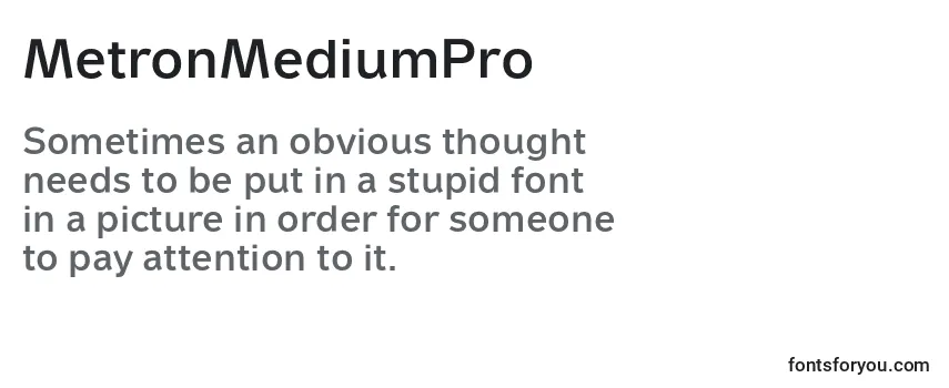 Review of the MetronMediumPro Font