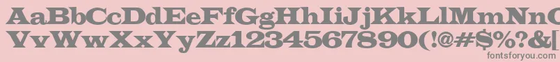 ALatinoexp-fontti – harmaat kirjasimet vaaleanpunaisella taustalla