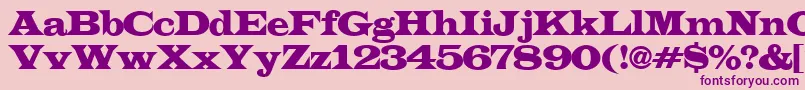 ALatinoexp-fontti – violetit fontit vaaleanpunaisella taustalla