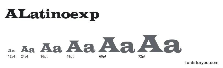 Размеры шрифта ALatinoexp