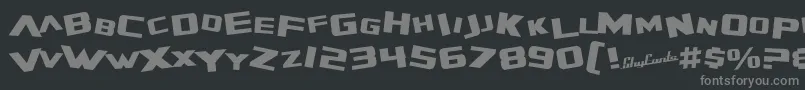 SfZeroGravity-fontti – harmaat kirjasimet mustalla taustalla