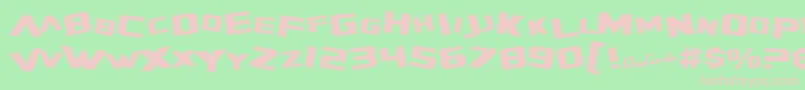 フォントSfZeroGravity – 緑の背景にピンクのフォント