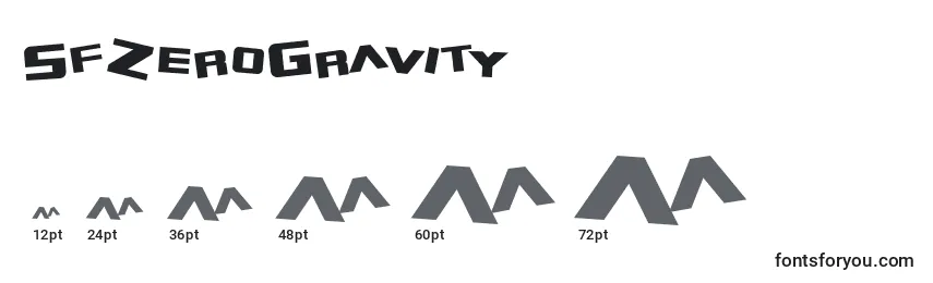 Размеры шрифта SfZeroGravity