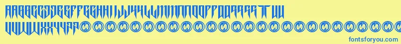 Thrashit Font – Blue Fonts on Yellow Background