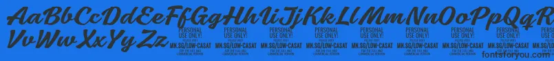 LowcasatmedPersonalUse Font – Black Fonts on Blue Background