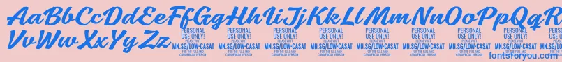 LowcasatmedPersonalUse Font – Blue Fonts on Pink Background