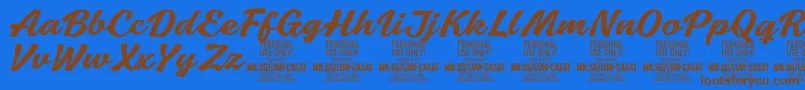 LowcasatmedPersonalUse Font – Brown Fonts on Blue Background