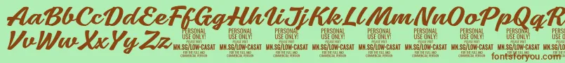 LowcasatmedPersonalUse Font – Brown Fonts on Green Background