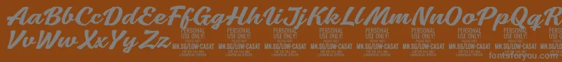 Шрифт LowcasatmedPersonalUse – серые шрифты на коричневом фоне