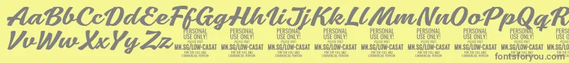 LowcasatmedPersonalUse Font – Gray Fonts on Yellow Background