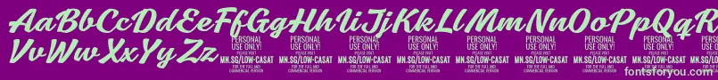 LowcasatmedPersonalUse Font – Green Fonts on Purple Background