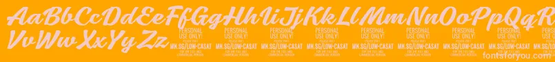LowcasatmedPersonalUse Font – Pink Fonts on Orange Background