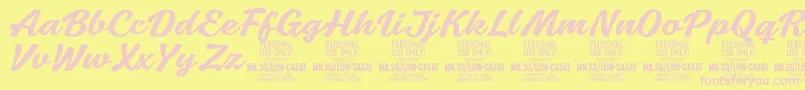 LowcasatmedPersonalUse Font – Pink Fonts on Yellow Background