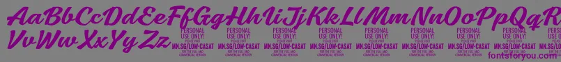 LowcasatmedPersonalUse Font – Purple Fonts on Gray Background