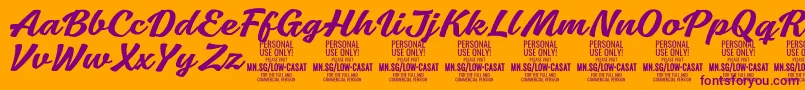 LowcasatmedPersonalUse Font – Purple Fonts on Orange Background