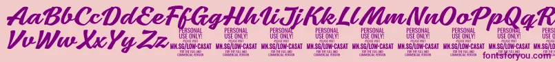LowcasatmedPersonalUse Font – Purple Fonts on Pink Background
