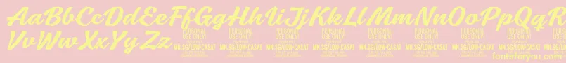 LowcasatmedPersonalUse Font – Yellow Fonts on Pink Background