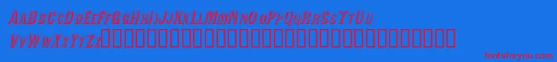 ValdivafacetsscapssskItalic Font – Red Fonts on Blue Background