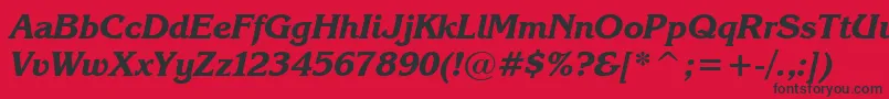 KarinaBlackItalic Font – Black Fonts on Red Background