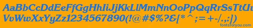 KarinaBlackItalic Font – Blue Fonts on Orange Background