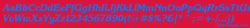 KarinaBlackItalic Font – Blue Fonts on Red Background