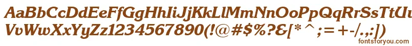 KarinaBlackItalic-Schriftart – Braune Schriften auf weißem Hintergrund
