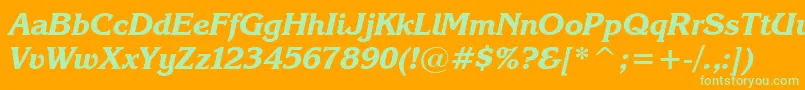 KarinaBlackItalic Font – Green Fonts on Orange Background