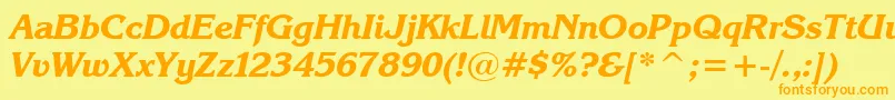 KarinaBlackItalic Font – Orange Fonts on Yellow Background