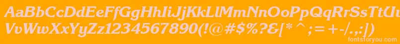 KarinaBlackItalic Font – Pink Fonts on Orange Background