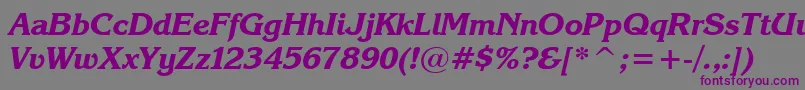 KarinaBlackItalic-fontti – violetit fontit harmaalla taustalla