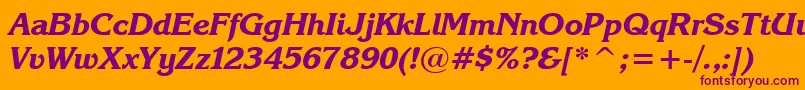 KarinaBlackItalic Font – Purple Fonts on Orange Background