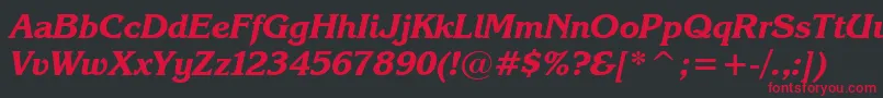 KarinaBlackItalic Font – Red Fonts on Black Background
