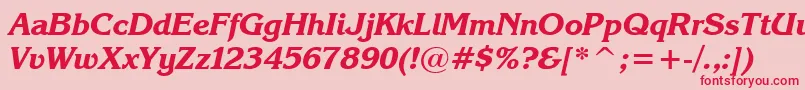 KarinaBlackItalic Font – Red Fonts on Pink Background