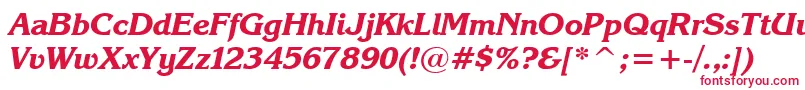 フォントKarinaBlackItalic – 白い背景に赤い文字