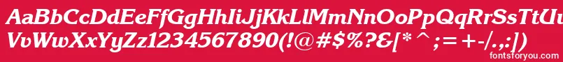 KarinaBlackItalic Font – White Fonts on Red Background