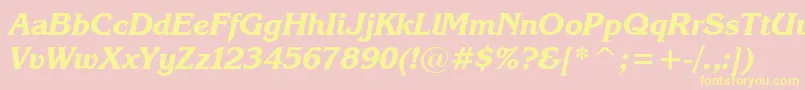 KarinaBlackItalic Font – Yellow Fonts on Pink Background