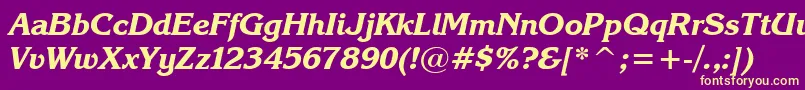KarinaBlackItalic Font – Yellow Fonts on Purple Background