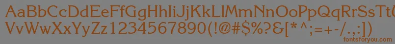 フォントIntuitionSsi – 茶色の文字が灰色の背景にあります。