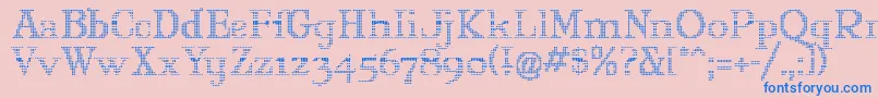 Maryjo Font – Blue Fonts on Pink Background